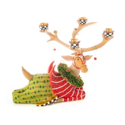 MacKenzie-Childs Patience Brewster Dash Away Sitting Prancer Reindeer Candelabra* Room Accents