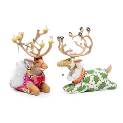 MacKenzie-Childs Patience Brewster Dash Away Sitting Vixen Reindeer Figure* Room Accents