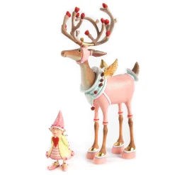 MacKenzie-Childs Patience Brewster Dash Away Cupid Reindeer Figure* Room Accents