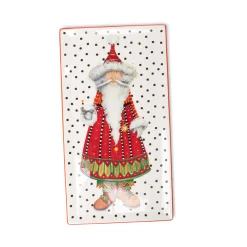 MacKenzie-Childs Patience Brewster Dash Away Santa Platter* Serveware