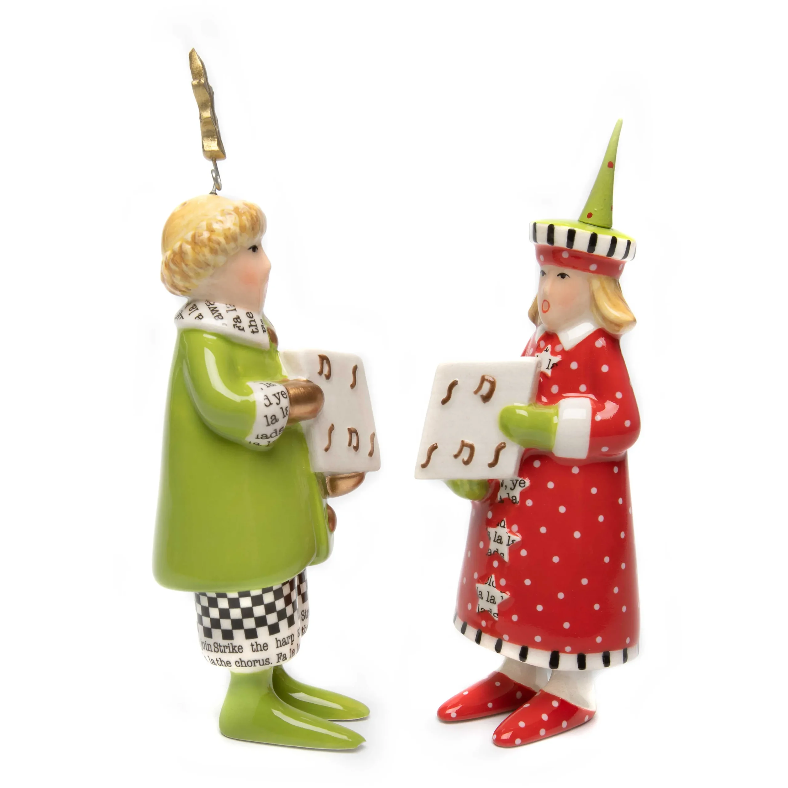 MacKenzie-Childs Patience Brewster Holiday Carolers Salt & Pepper Set* Table Accessories