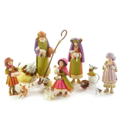 MacKenzie-Childs Patience Brewster Nativity Shepherdess With Dog Figures* Room Accents