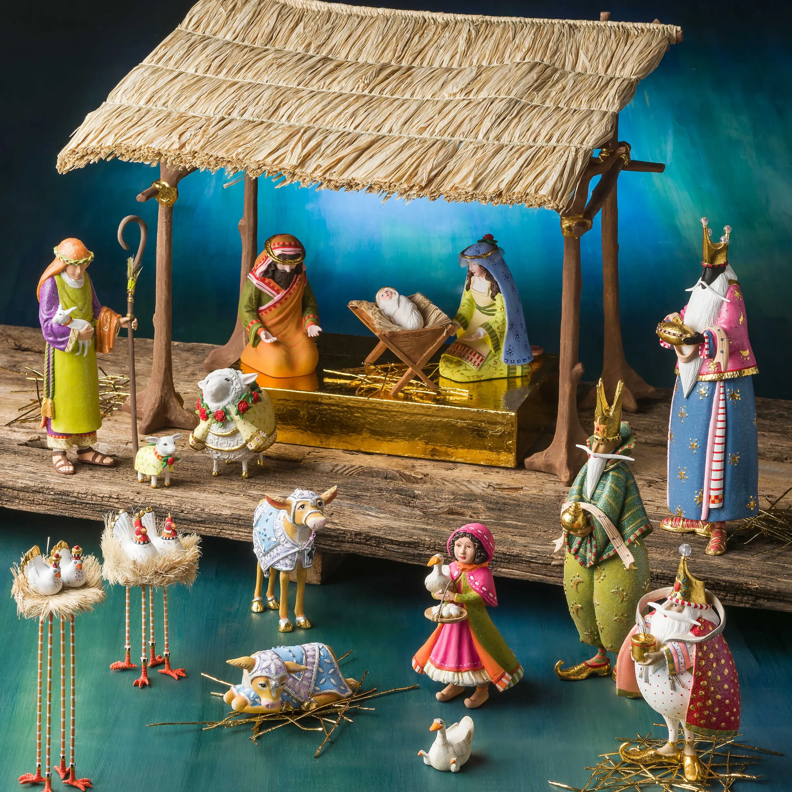 MacKenzie-Childs Patience Brewster Nativity World Magi Figures* Room Accents