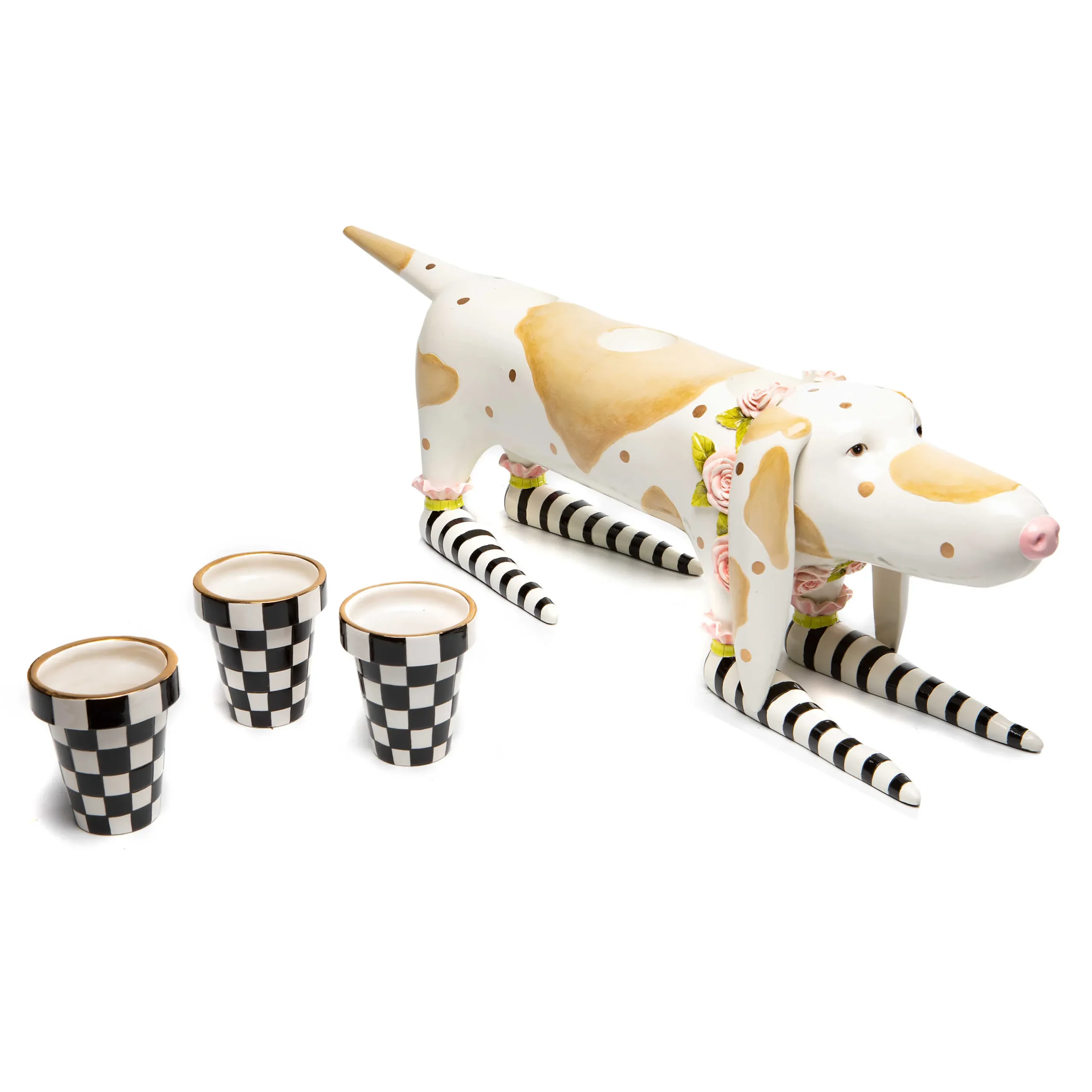 MacKenzie-Childs Patience Brewster Rosy Hound Planter* Pots & Planters