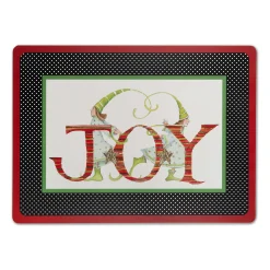 MacKenzie-Childs Patience Brewster Season'S Greetings! Cork Back Placemats - Set Of 4* Table Accessories