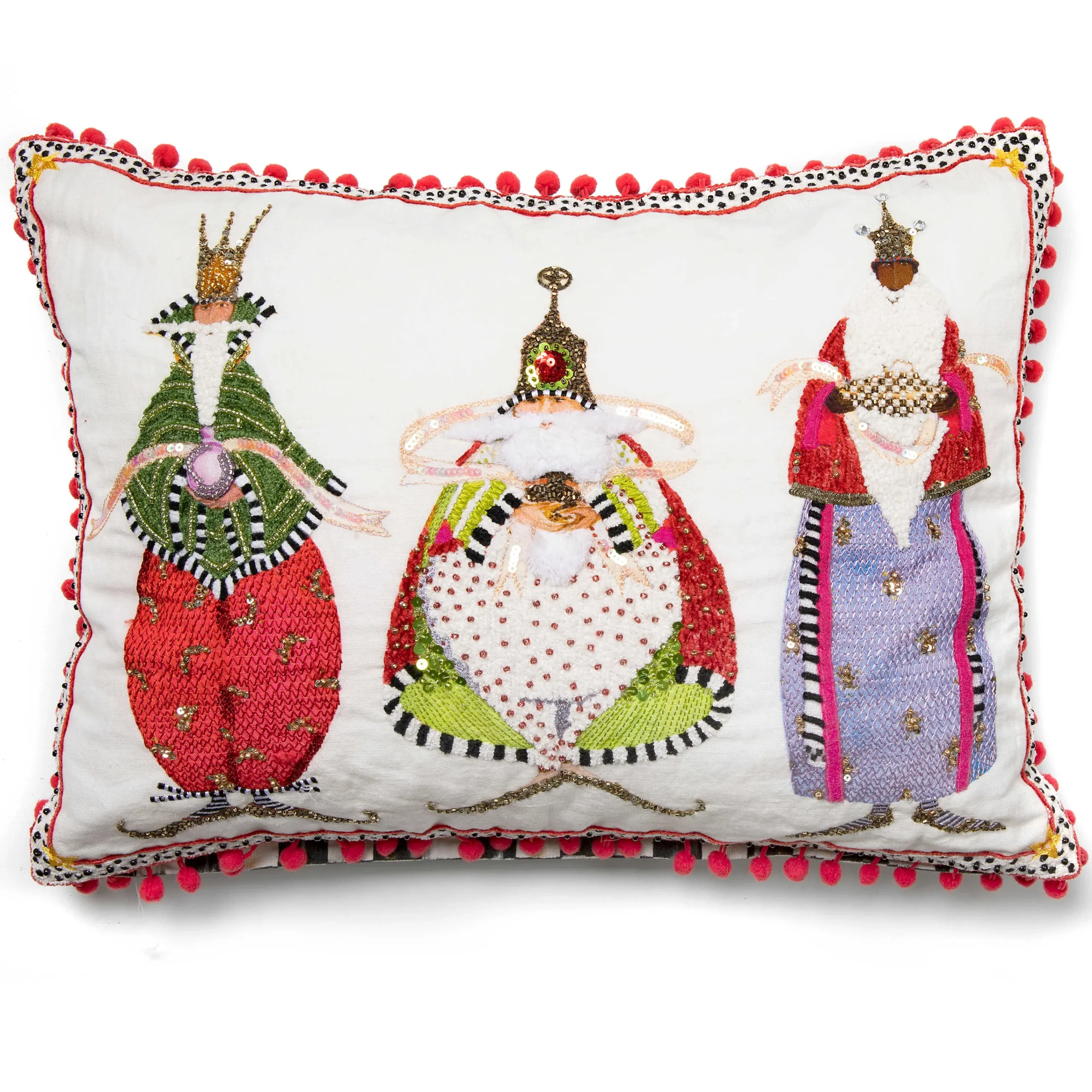 MacKenzie-Childs Patience Brewster Three Kings Lumbar Pillow* Pillows, Throws, & Cushions