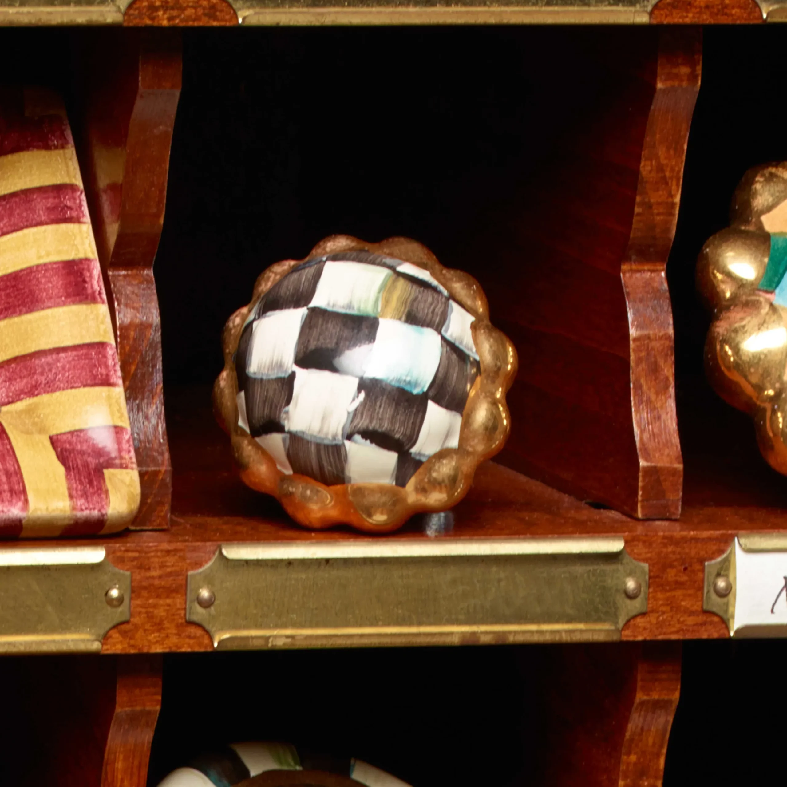 MacKenzie-Childs Petit Four Round Knob - Courtly Check* Room Accents