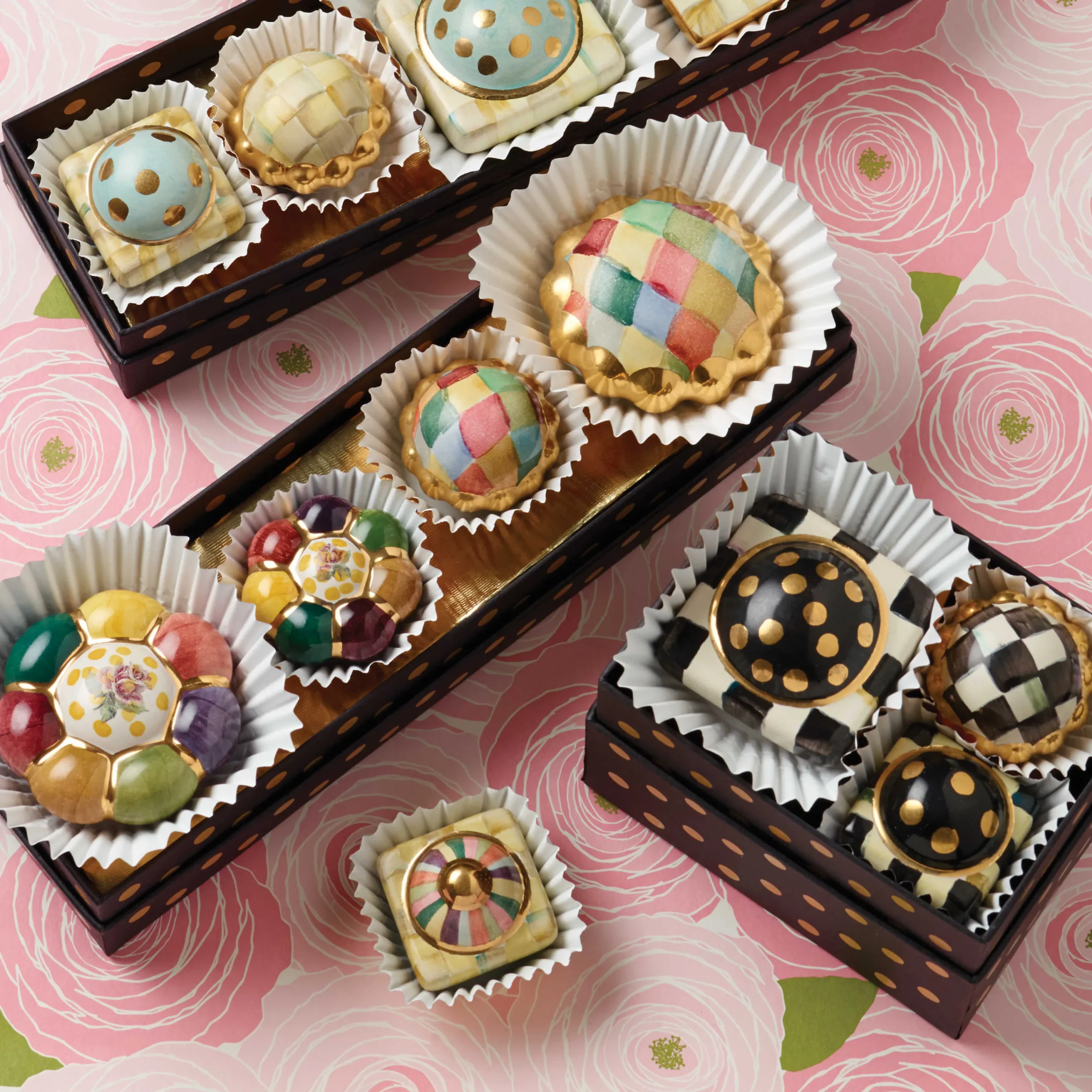 MacKenzie-Childs Petit Four Round Knob - Harlequin* Room Accents