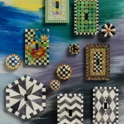 MacKenzie-Childs Petit Four Square Knob - Courtly Check* Room Accents