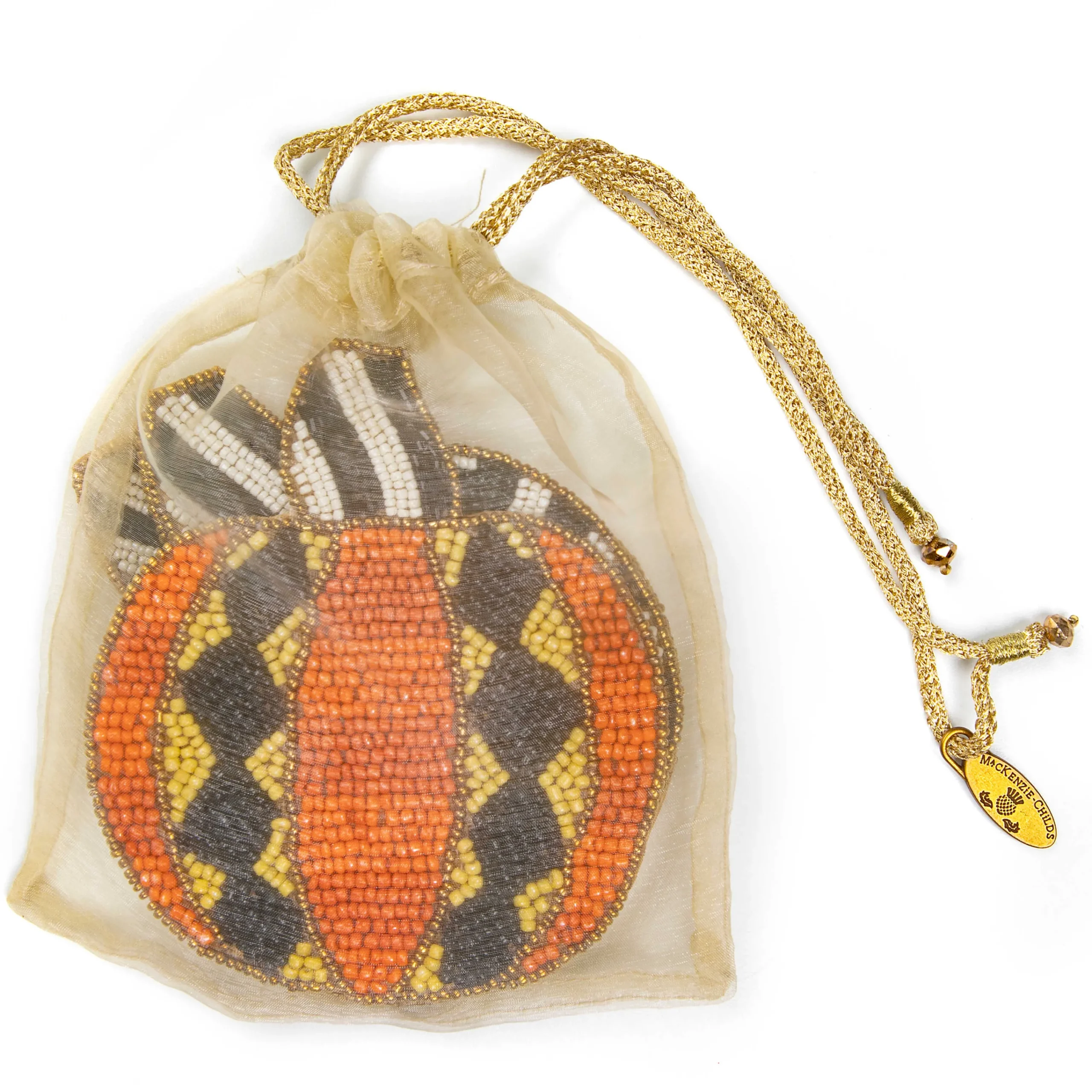 MacKenzie-Childs Polka Pumpkin Beaded Coasters - Set Of 4* Table Accessories