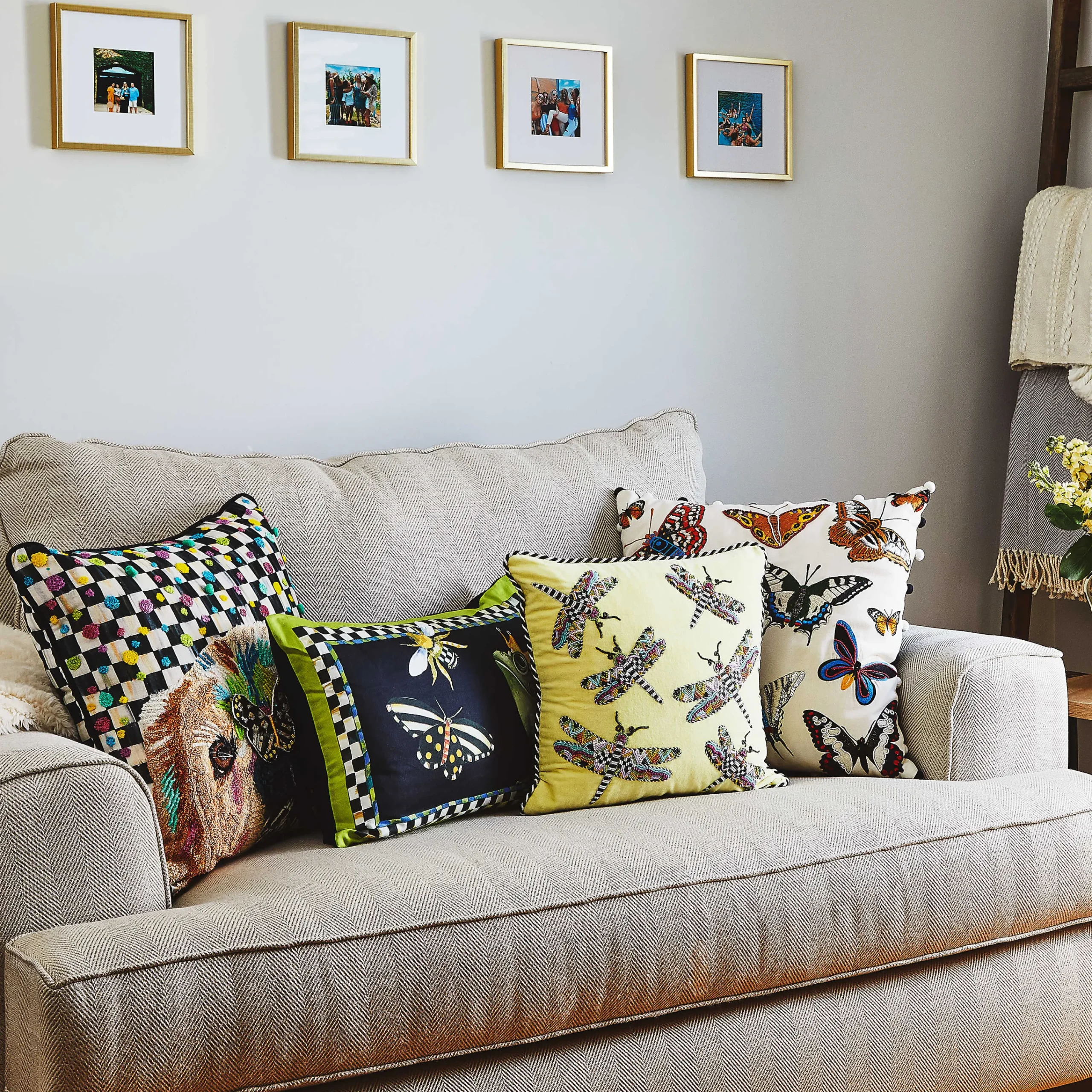 MacKenzie-Childs Puppy Dot Pillow* Pillows, Throws, & Cushions