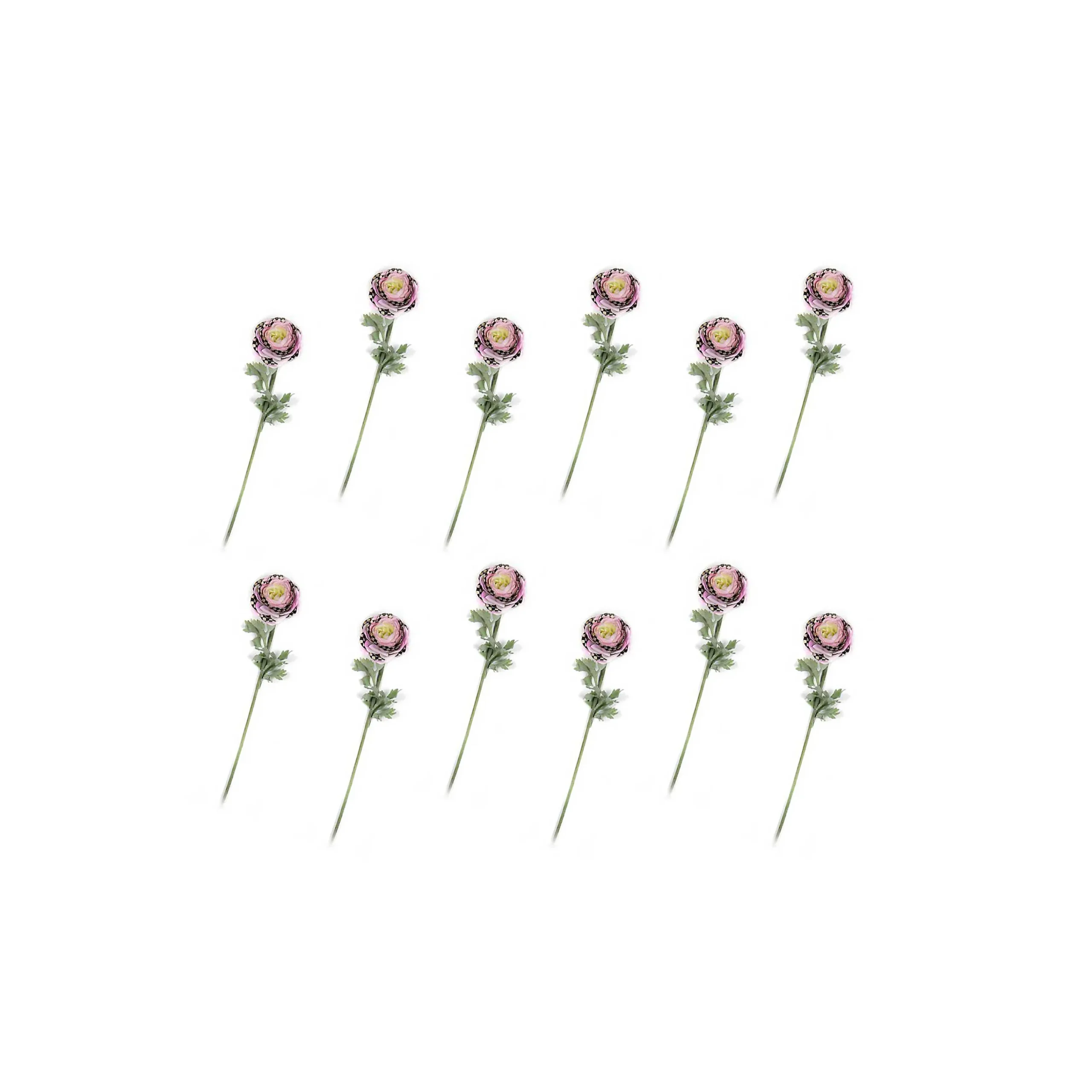MacKenzie-Childs Ranunculus Bouquet - Purple - Set Of 12* Greenery & Florals