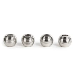 MacKenzie-Childs Ribbed Sphere Candle Holders - Silver - Set Of 4* Candles & Fragrances