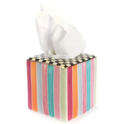 MacKenzie-Childs Ribbon & Dot Boutique Tissue Box Holder* Room Accents
