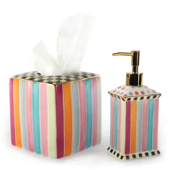 MacKenzie-Childs Ribbon & Dot Boutique Tissue Box Holder* Room Accents