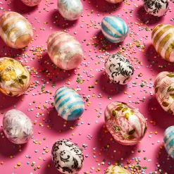 MacKenzie-Childs Rose Garden Stripe Eggs - Set Of 3* Room Accents