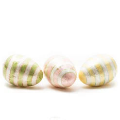 MacKenzie-Childs Rose Garden Stripe Eggs - Set Of 3* Room Accents