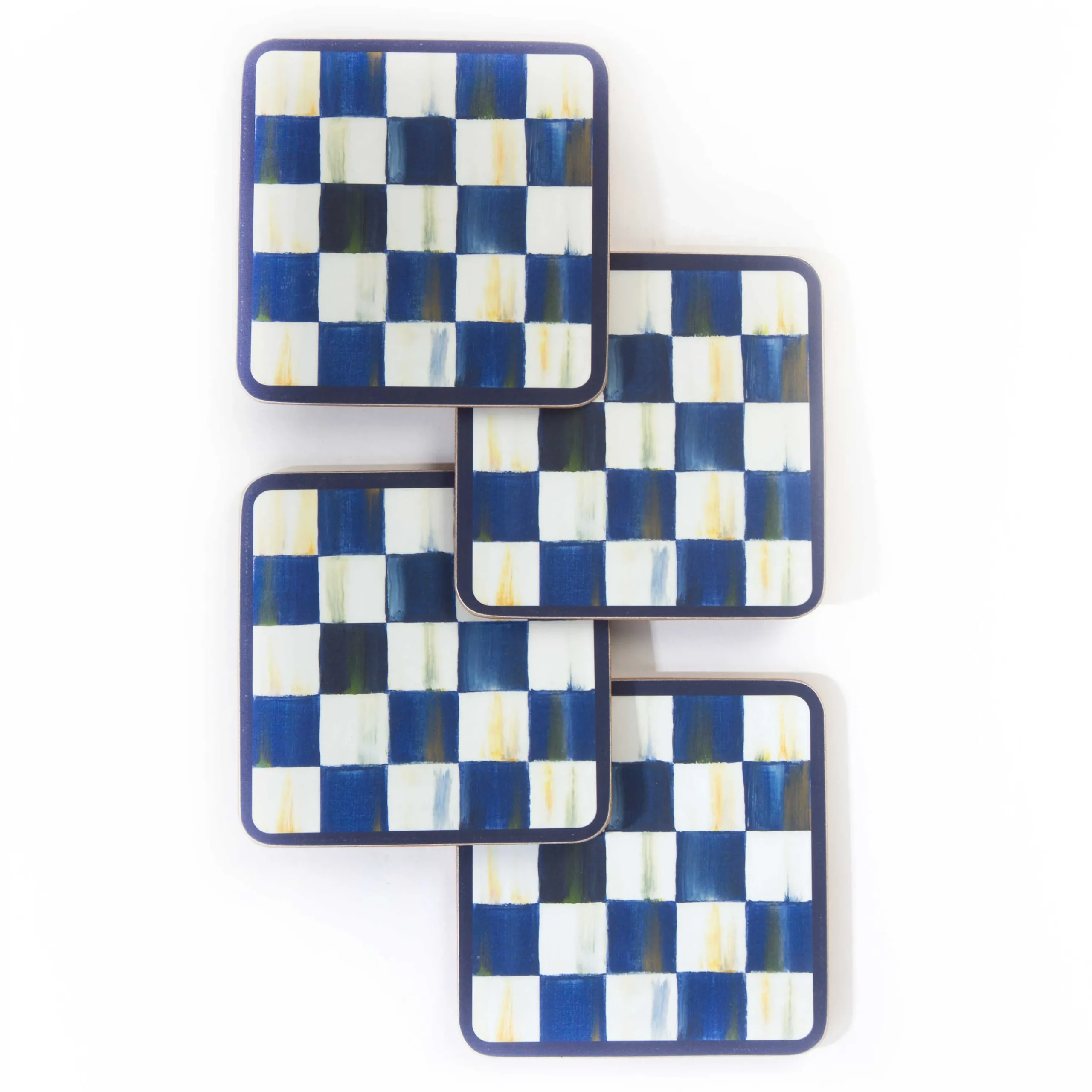 MacKenzie-Childs Royal Check Cork Back Coasters - Set Of 4* Outdoor Entertaining