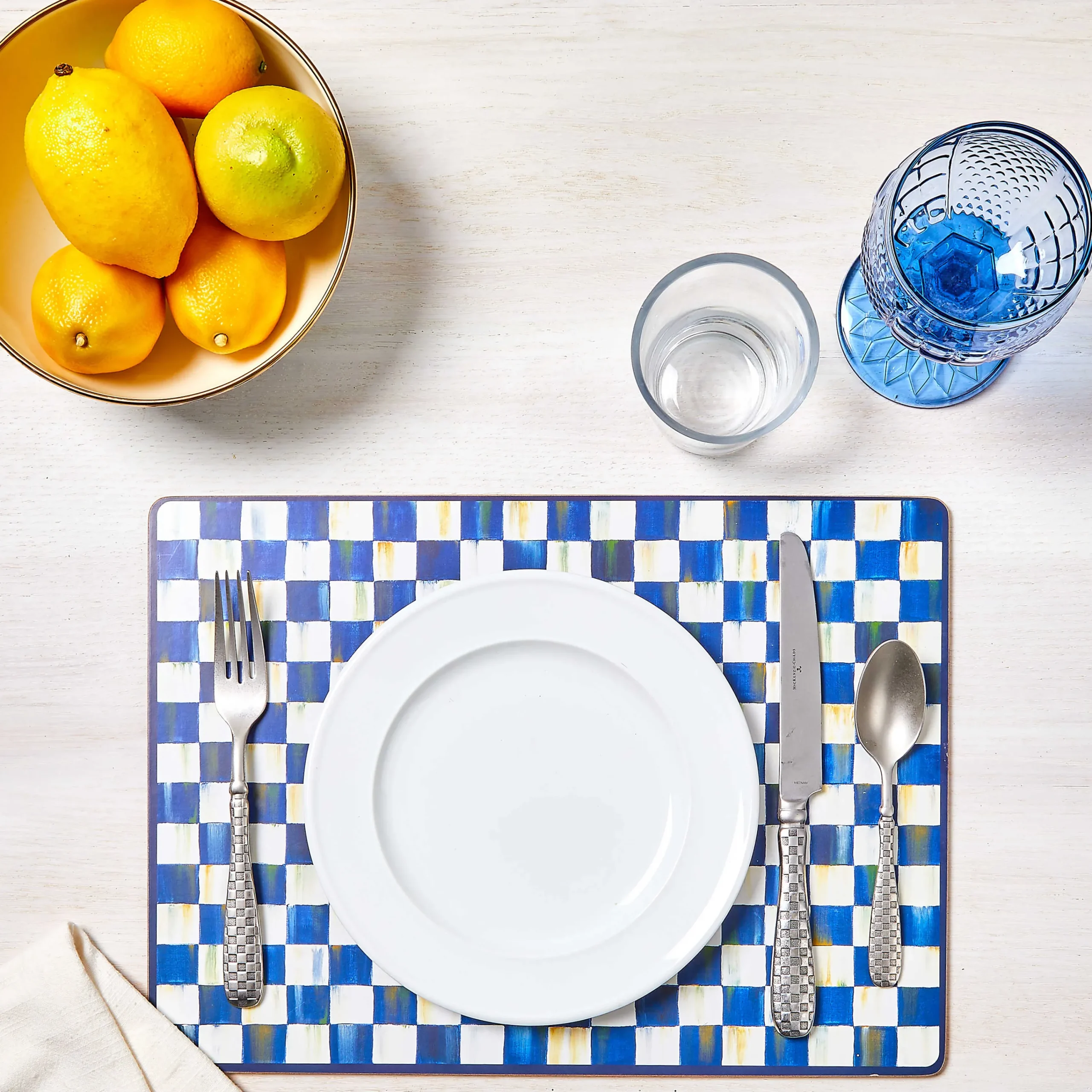 MacKenzie-Childs Royal Check Cork Back Placemats - Set Of 4* Outdoor Entertaining
