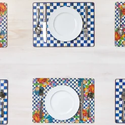 MacKenzie-Childs Royal Check Cork Back Placemats - Set Of 4* Outdoor Entertaining