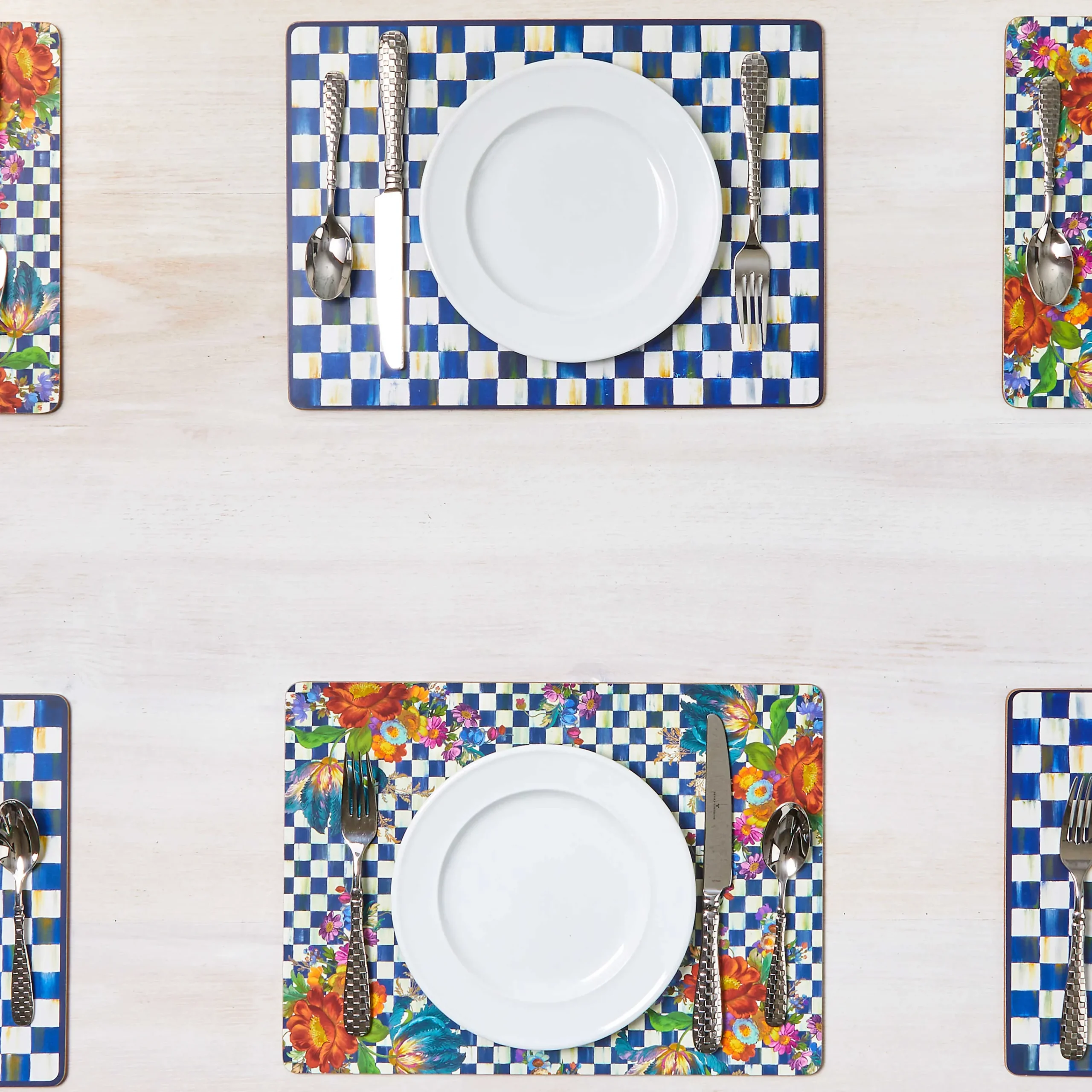 MacKenzie-Childs Royal Check Cork Back Placemats - Set Of 4* Outdoor Entertaining