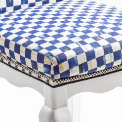MacKenzie-Childs Royal Check Counter Stool With Back* Dining Room & Kitchen