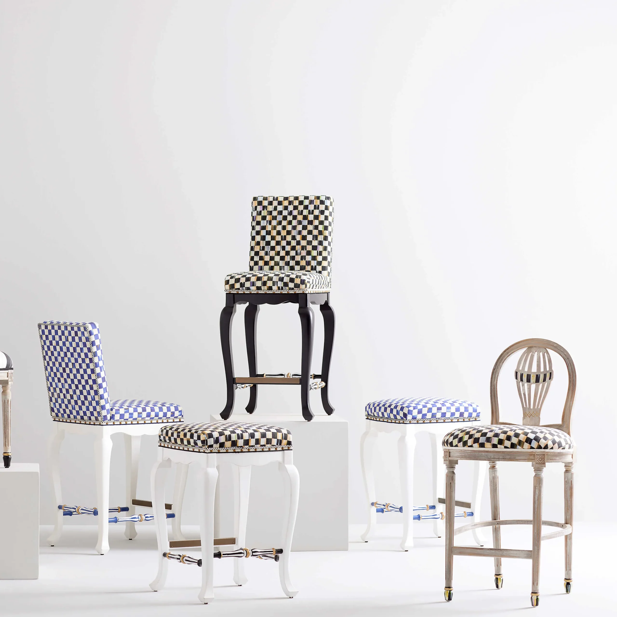 MacKenzie-Childs Royal Check Counter Stool* Dining Room & Kitchen