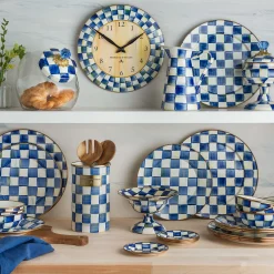 MacKenzie-Childs Royal Check Enamel Appetizer Plates - Set Of 4* Outdoor Entertaining