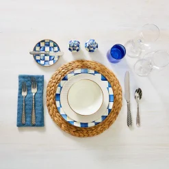 MacKenzie-Childs Royal Check Enamel Appetizer Plates - Set Of 4* Outdoor Entertaining