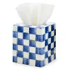 MacKenzie-Childs Royal Check Enamel Boutique Tissue Box Cover* Room Accents
