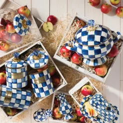 MacKenzie-Childs Royal Check Enamel Butter Box* Outdoor Entertaining