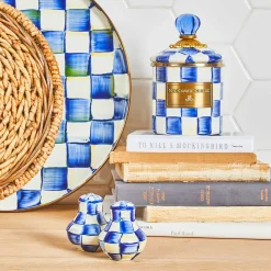 MacKenzie-Childs Royal Check Enamel Canister - Demi* Room Accents