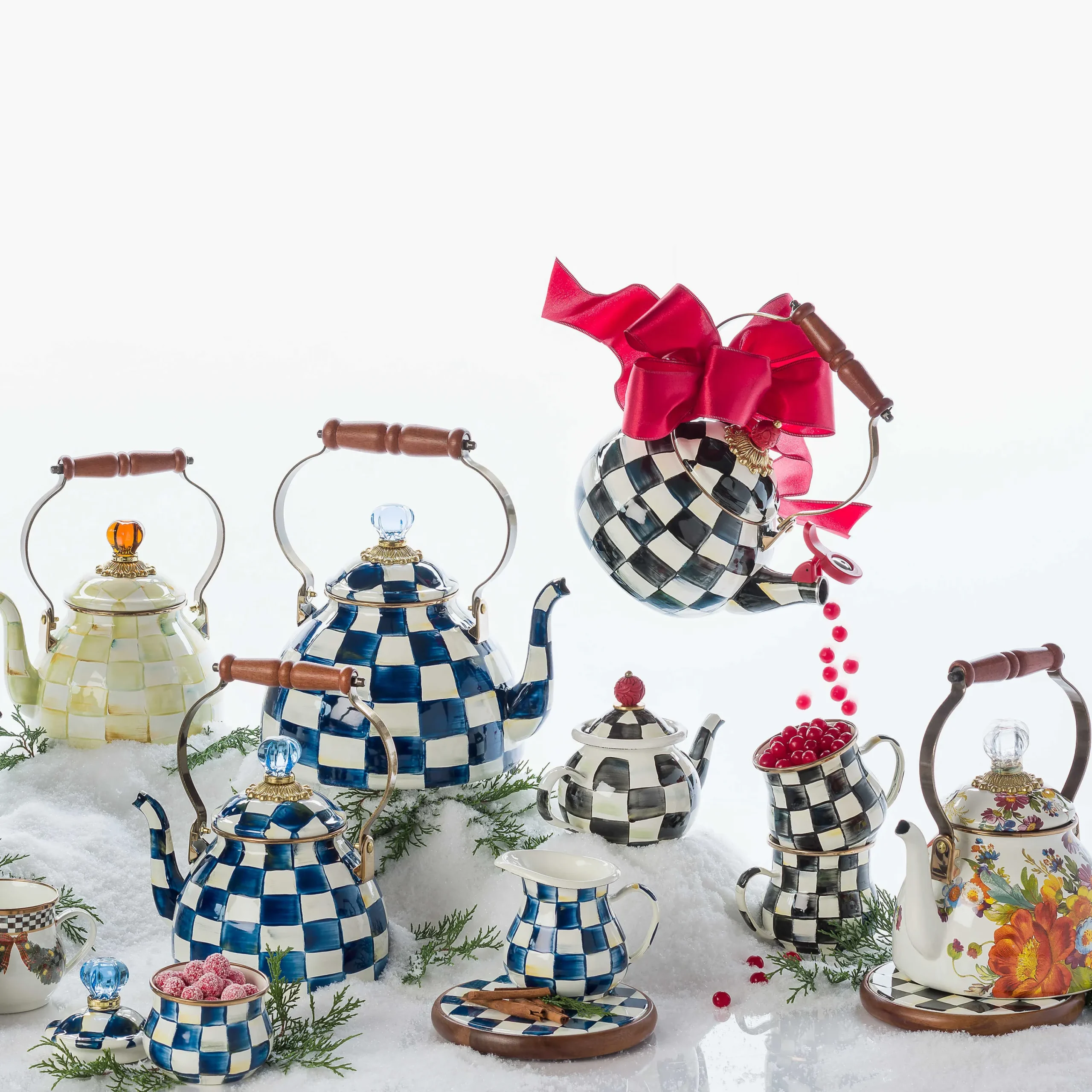 MacKenzie-Childs Royal Check Enamel Creamer* Outdoor Entertaining