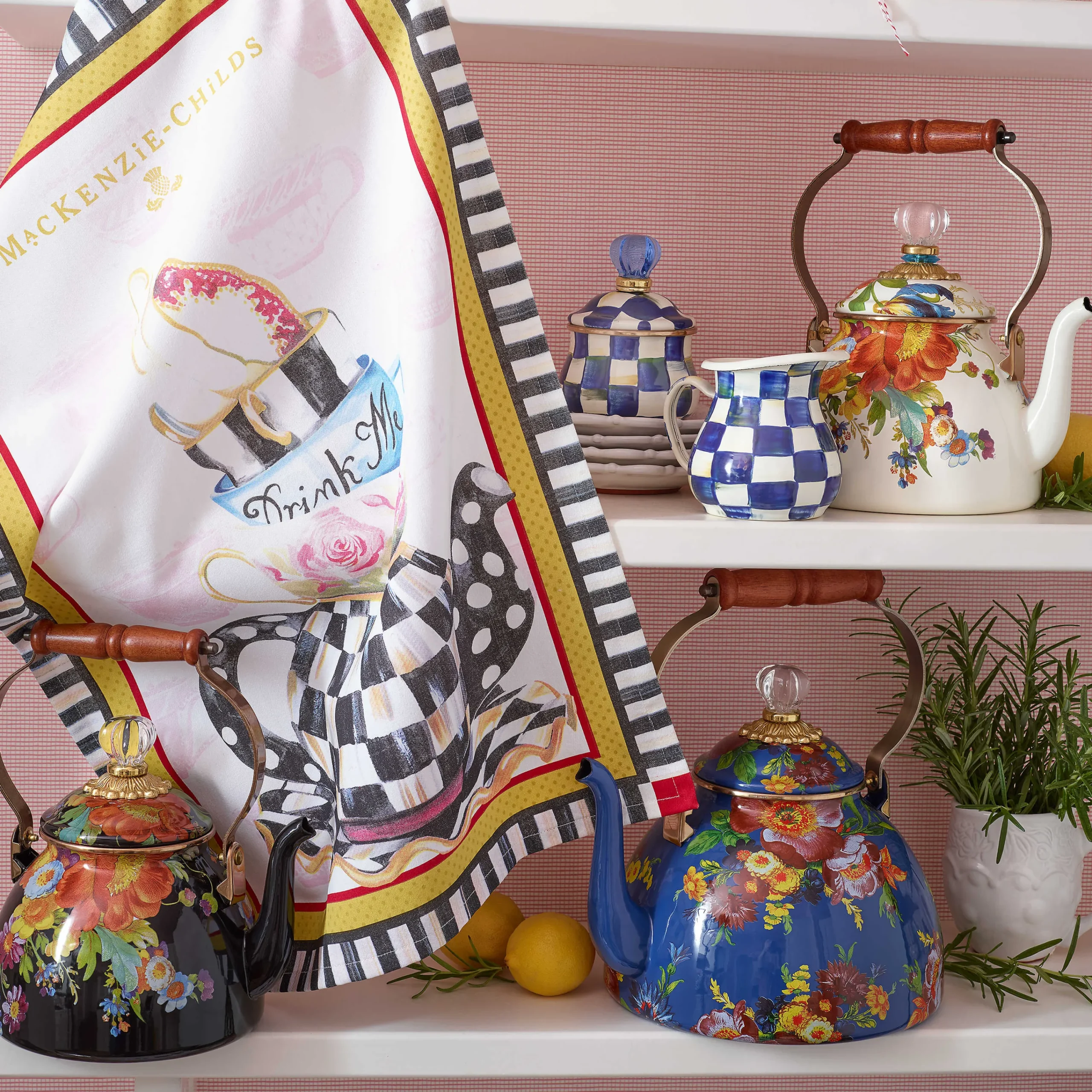 MacKenzie-Childs Royal Check Enamel Creamer* Outdoor Entertaining