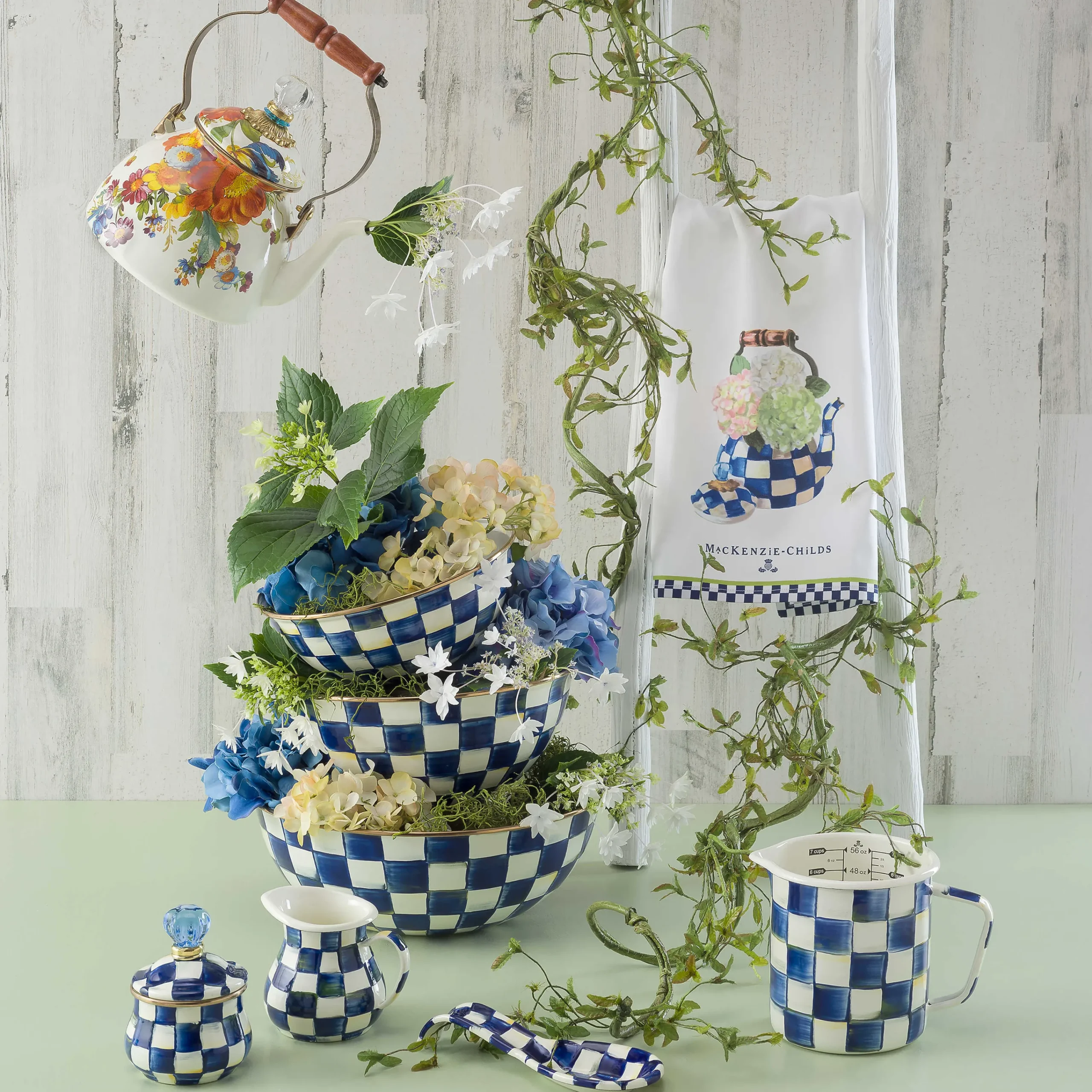 MacKenzie-Childs Royal Check Enamel Creamer* Outdoor Entertaining