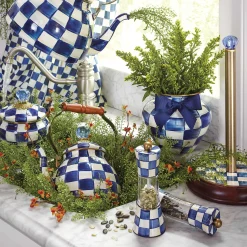 MacKenzie-Childs Royal Check Enamel Grinder* Outdoor Entertaining