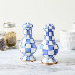 MacKenzie-Childs Royal Check Enamel Large Salt & Pepper Shakers* Outdoor Entertaining