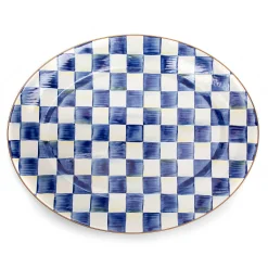 MacKenzie-Childs Royal Check Enamel Oval Platter - Large* Outdoor Entertaining