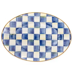 MacKenzie-Childs Royal Check Enamel Oval Platter - Small* Outdoor Entertaining