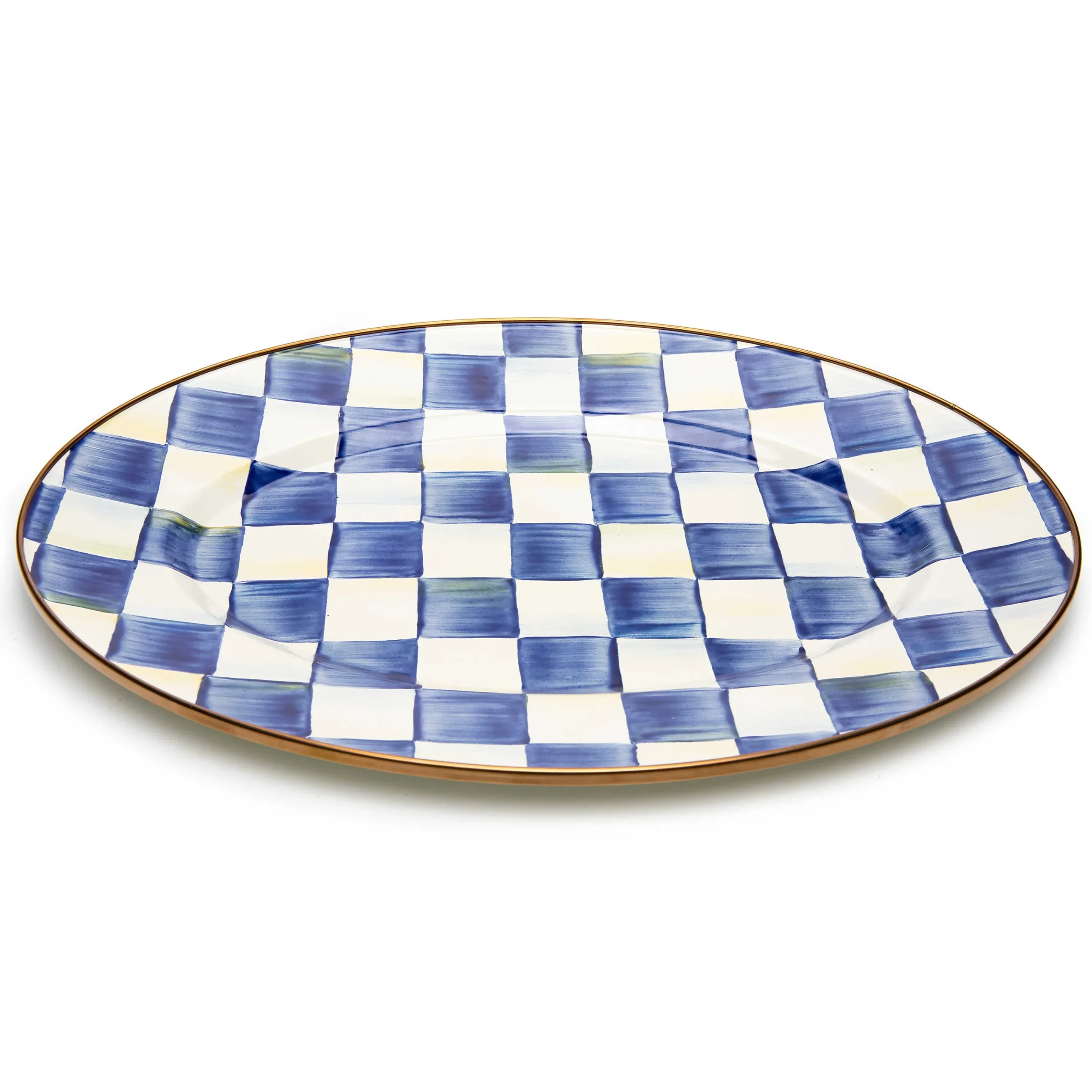 MacKenzie-Childs Royal Check Enamel Oval Platter - Small* Outdoor Entertaining