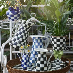 MacKenzie-Childs Royal Check Enamel Practical Pitcher - Large* Outdoor Entertaining