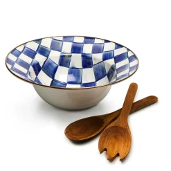 MacKenzie-Childs Royal Check Enamel Salad Serving Set* Outdoor Entertaining