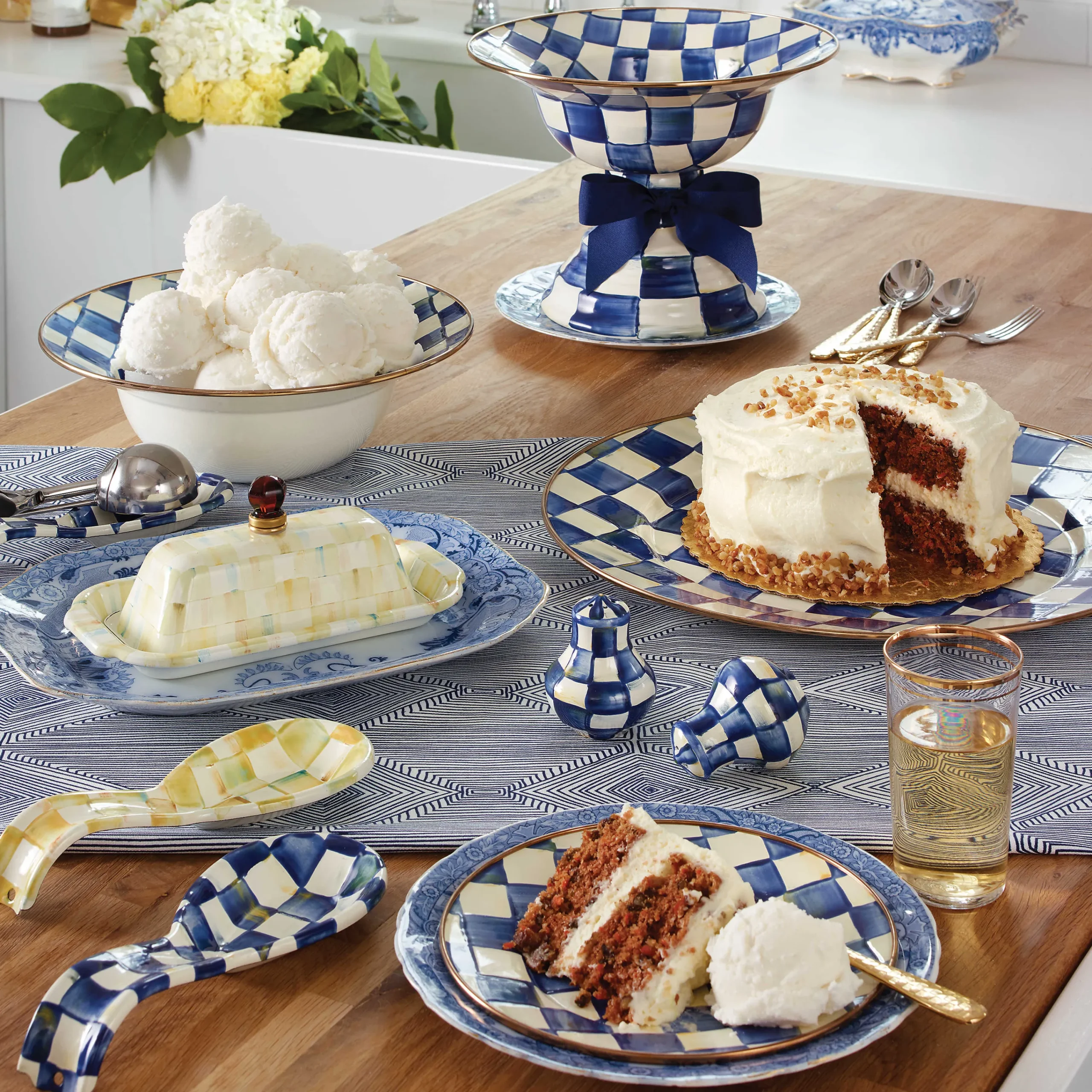 MacKenzie-Childs Royal Check Enamel Serving Bowl* Outdoor Entertaining