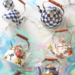 MacKenzie-Childs Royal Check Enamel Tea Kettle - 3 Quart* Tea Kettles