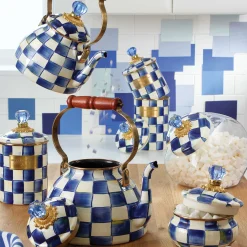 MacKenzie-Childs Royal Check Enamel Tea Kettle - 2 Quart* Tea Kettles