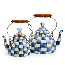 MacKenzie-Childs Royal Check Enamel Tea Kettle - 2 Quart* Tea Kettles
