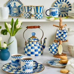 MacKenzie-Childs Royal Check Enamel Tea Kettle - 2 Quart* Tea Kettles