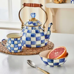 MacKenzie-Childs Royal Check Enamel Tea Kettle - 2 Quart* Tea Kettles