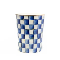 MacKenzie-Childs Royal Check Enamel Waste Bin* Bed & Bath
