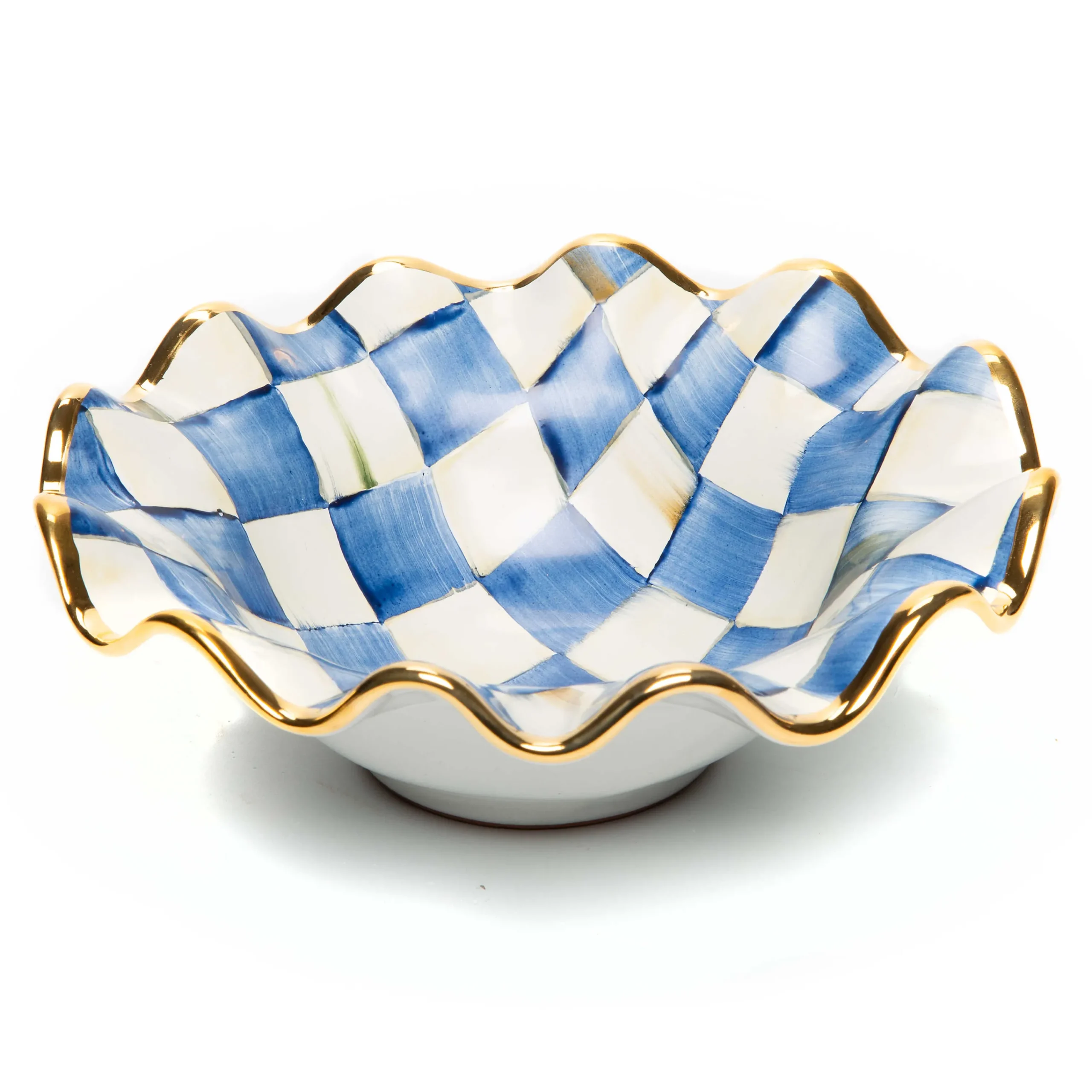 MacKenzie-Childs Royal Check Fluted Breakfast Bowl* Outdoor Entertaining